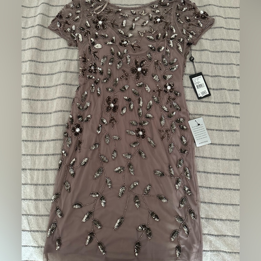 Adrianna Papell sequined purple cocktail dress